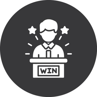 Kazanan simgesi modada izole edilmiş arkaplan