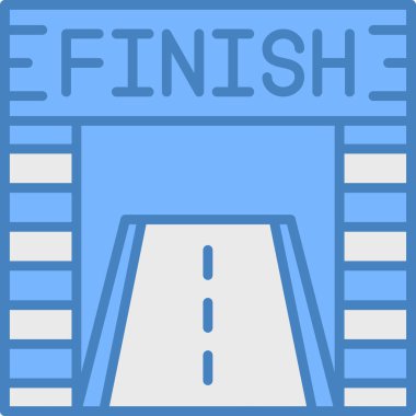 Bayrak bitirme simgesini bitir. Web için bitiş bayrağı vektör simgesinin özet çizimi