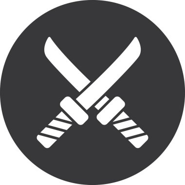 çapraz Kılıç simgesi, vektör illüstrasyonu