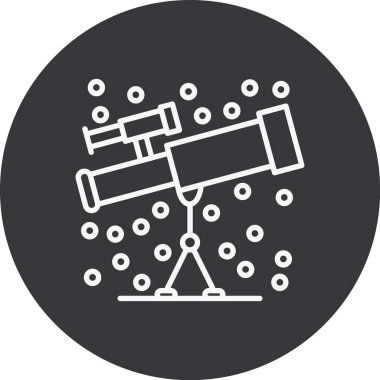 teleskop vektör illüstrasyonu, basit simge