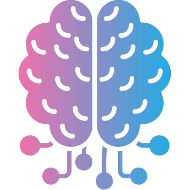 Noktalı beyin vektör illüstrasyon grafik tasarımı