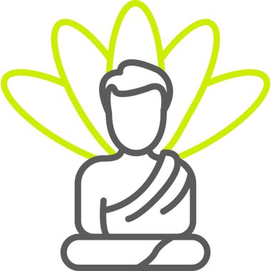 Taslak biçiminde meditasyon nilüfer yaprağı simgesi