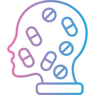 Beyin. Web simgesi basit illüstrasyon