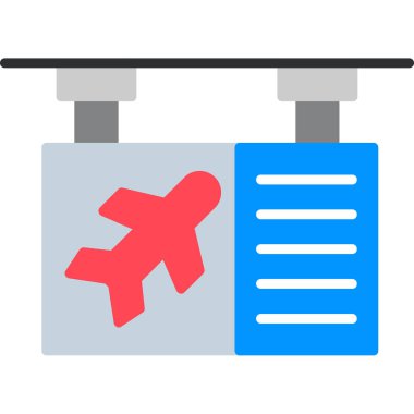 Uçuş Bilet simgesi, vektör illüstrasyonu