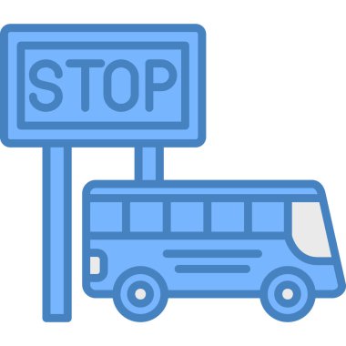 otobüs durağı simgesi - taslak biçimi