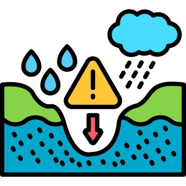 vektör yağmur simgesi, basit tasarım