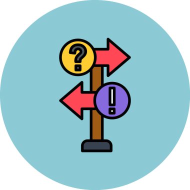 Çemberdeki bir soru işaretinin vektör simgesi