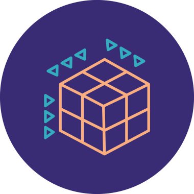 Küp simgesinin vektör illüstrasyonu