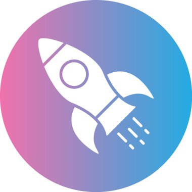 Roket. Web simgesi basit illüstrasyon