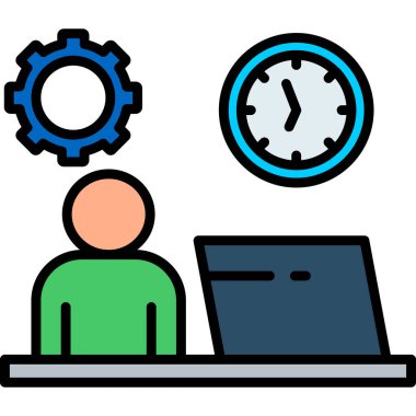 Dizüstü bilgisayar simgesi, vektör illüstrasyonu