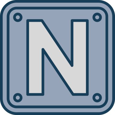 n harfi simge vektör illüstrasyonu