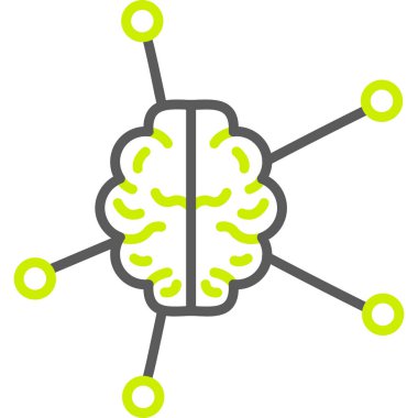 Beyin. Web simgesi basit illüstrasyon