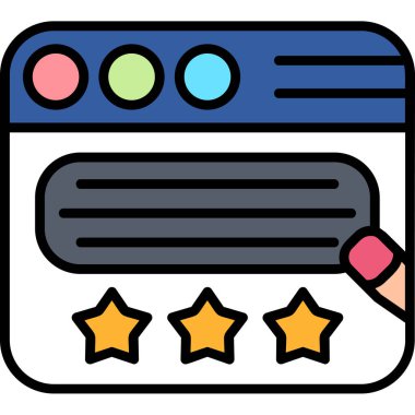 Müşteri değerlendirme ikonu. dış hat müşteri derecelendirme vektör rengi düz izole