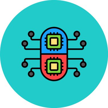 İşlemci. Web simgesi basit illüstrasyon