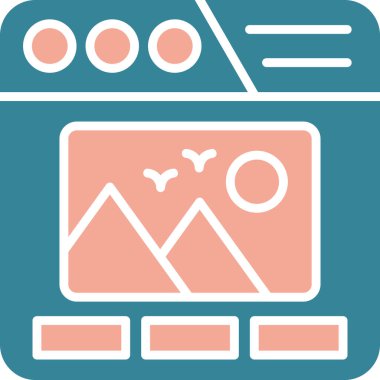 video. Web simgesi basit illüstrasyon