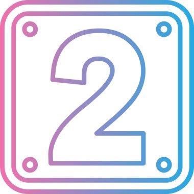 2 numara vektör simgesi modern illüstrasyon tasarımı çizimi