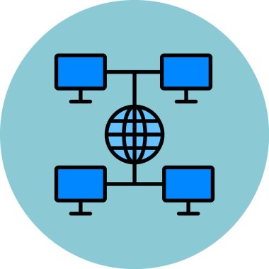 şebeke. Web simgesi basit illüstrasyon