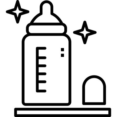 Bebek şişe ikonu. Web için bebek şişe vektör simgelerinin basit çizimi