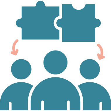 Takım çalışması ikonu. düz tasarım biçimi