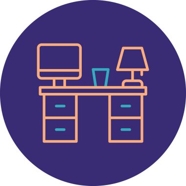 Ofis simgesi vektör illüstrasyonu