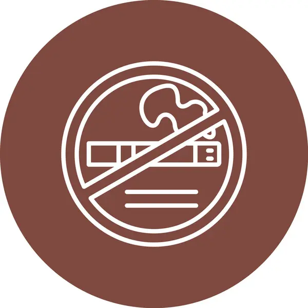 Sigara İçen Simge Yok, Basit Renk Vektörü İllüstrasyonu