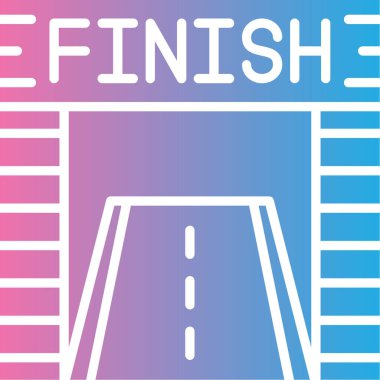 bitiş yolu simgesi, düz biçim