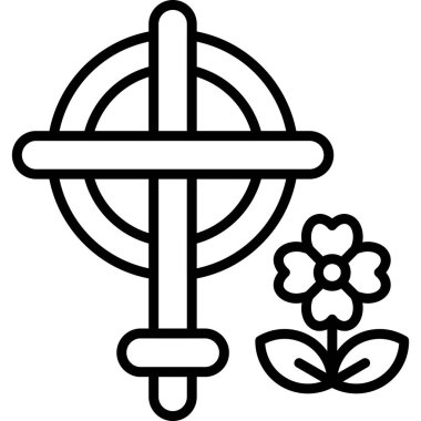 Çiçek simgesinin vektör illüstrasyonu