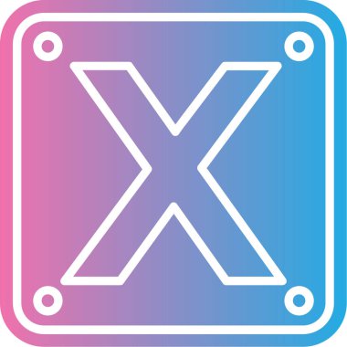 x harfi simge vektör illüstrasyonu
