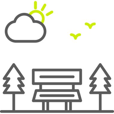 Hava ve doğa çizgisi ikonu. vektör illüstrasyonu