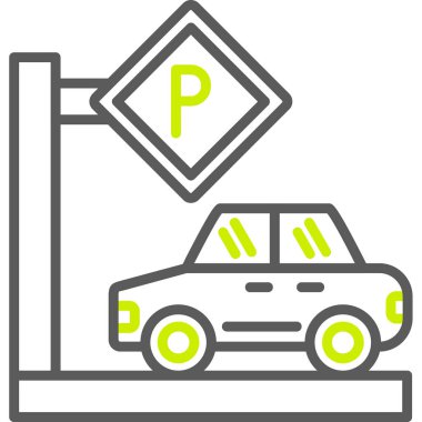 İşareti simgesi Otopark, illüstrasyon vektör