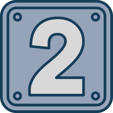 iki numaralı simge, vektör illüstrasyonu