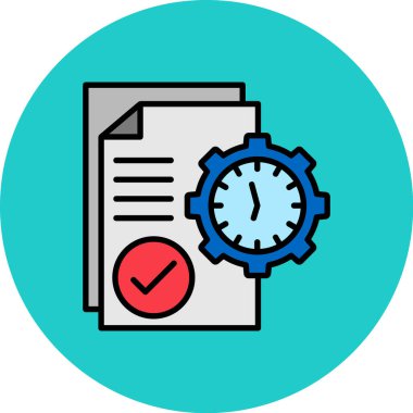 zaman yönetimi simgesi, vektör illüstrasyonu