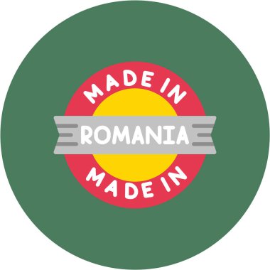 Romanya pulundan yapılmış. vektör damgası