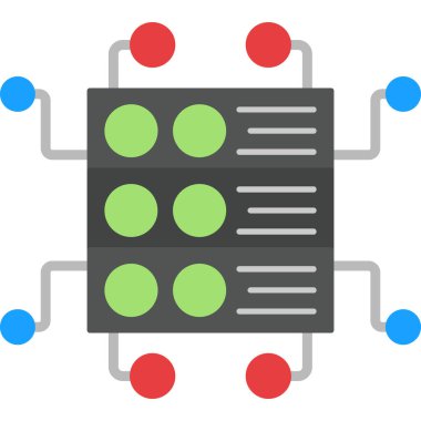 Veri merkezi. Web simgesi basit tasarım