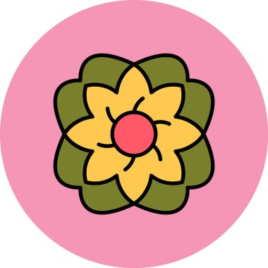 Çiçek simgesinin vektör illüstrasyonu