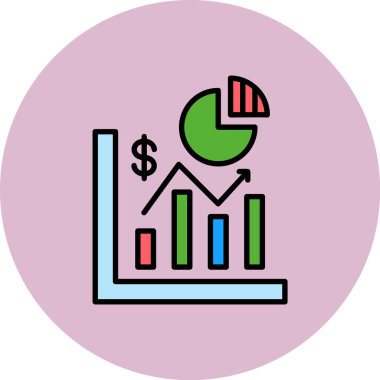 iş grafiği vektör simgesi modern illüstrasyon vektörü illüstrasyonu