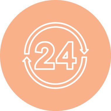 Moda tarzında 24 saat simgesi