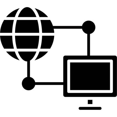ağ vektörü düz simgesi