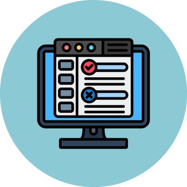 İnternet tarayıcı simgesi, vektör illüstrasyonu