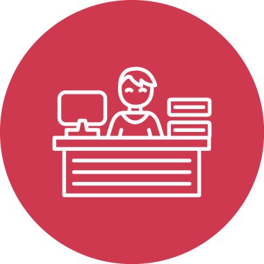 Modern ofis ikonundan yoksun vektör illüstrasyonu