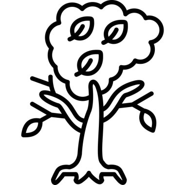 ağaç simgesi, vektör illüstrasyonu