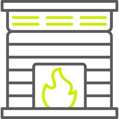 Şömine simgesi, basit vektör illüstrasyonu