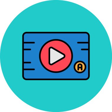 video oynatıcı simgesi, vektör illüstrasyonu