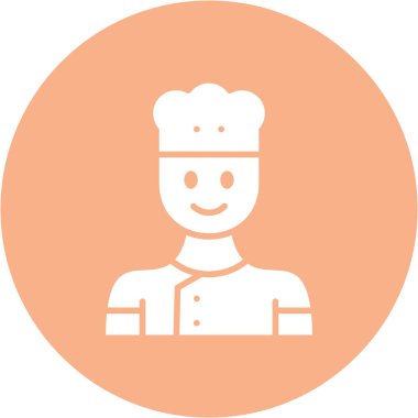 Şef. Web simgesi vektör illüstrasyonu