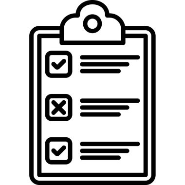 Kontrol listesi. Web simgesi basit illüstrasyon