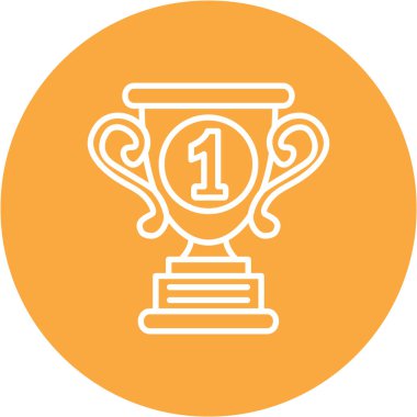 Kupa ikonu. Vektör biçimi, taslak simge sembolleri, düz ve yuvarlak açılar, beyaz arkaplan, modern bir web sitesi.