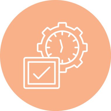 Zaman yönetimi. Web simgesi vektör illüstrasyonu