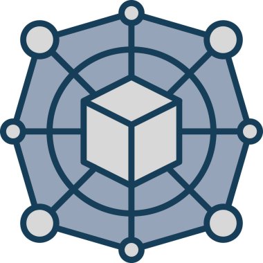 Bir küp vektör simgesi