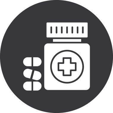 ilaç şişesi simgesi, basit vektör illüstrasyonu