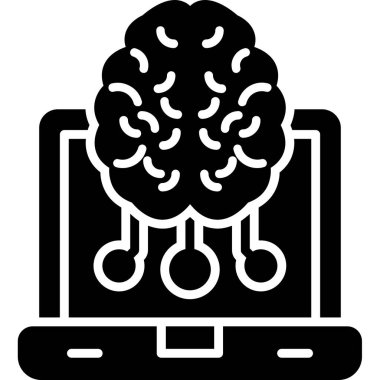 beyin ikonu vektör illüstrasyonu